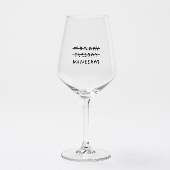 "Monday Tuesday Winesday" wine glass by Johanna Schwarzer × selekkt
