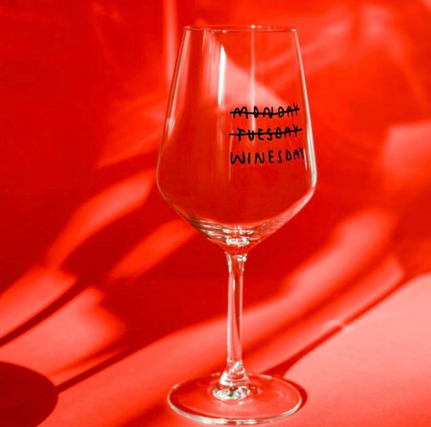 "Monday Tuesday Winesday" wine glass by Johanna Schwarzer × selekkt - Image 2