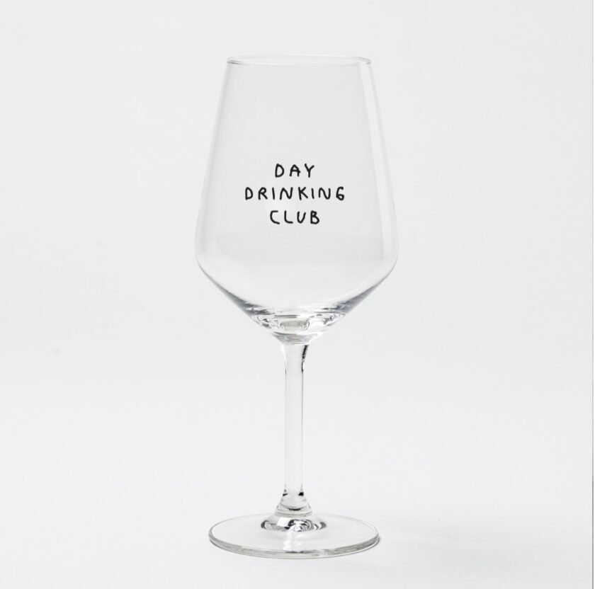 "Day Drinking Club" wine glass by Johanna Schwarzer × selekkt