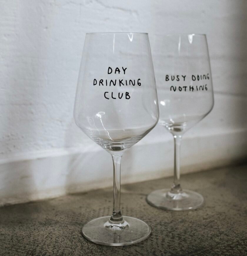 "Day Drinking Club" wine glass by Johanna Schwarzer × selekkt - Image 2