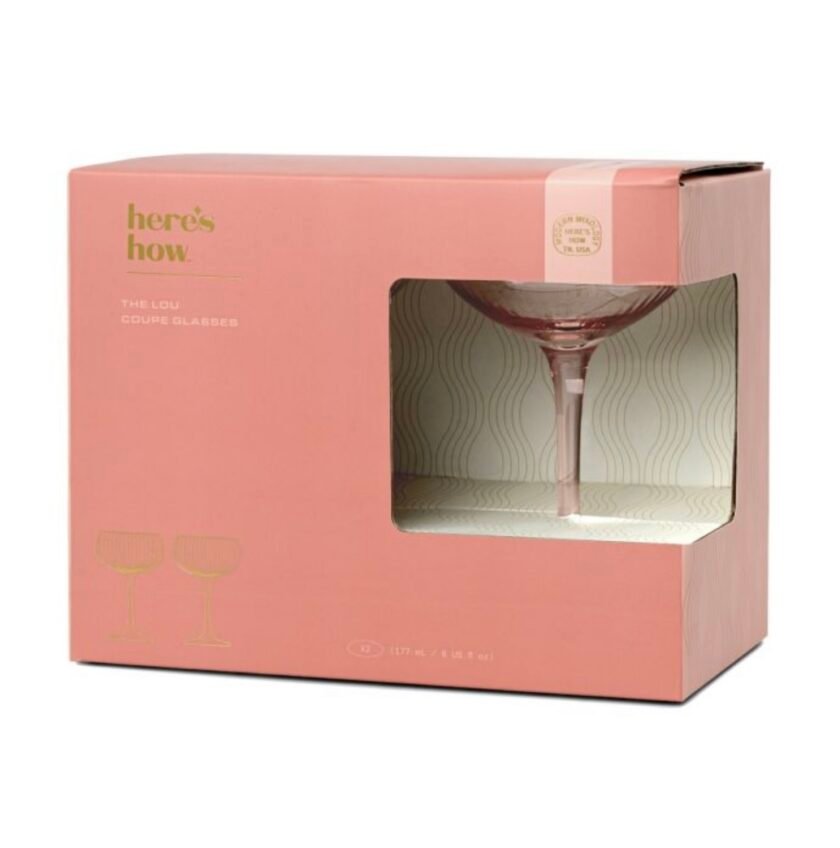 The Lou, Set of 2 Blush Coupe Glass 177 mL - Here's How - Image 3
