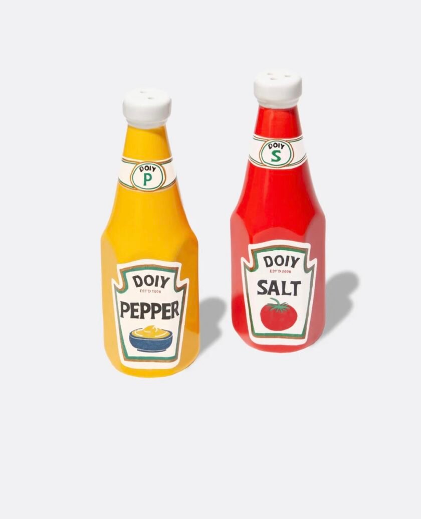 Corner Shop Salt and Pepper Shakers Ketchup&Mustard