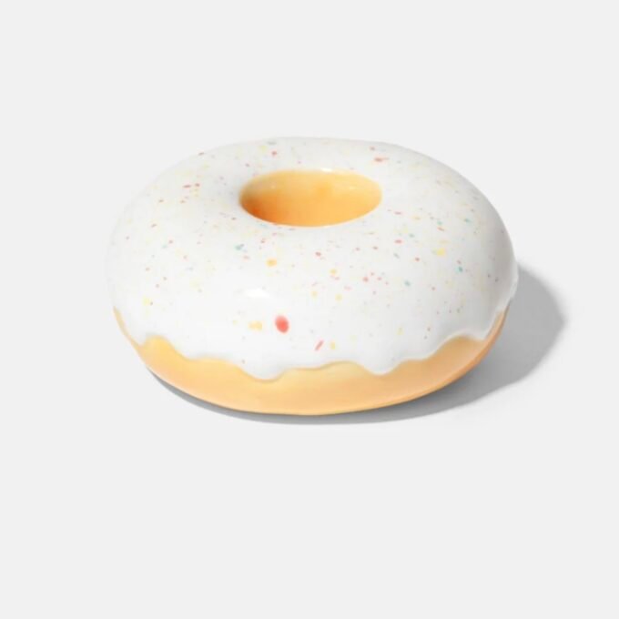 Fast Food Candle Holder Donut White