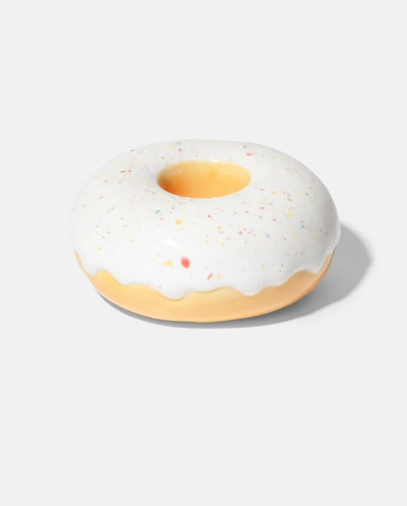 Fast Food Candle Holder Donut White