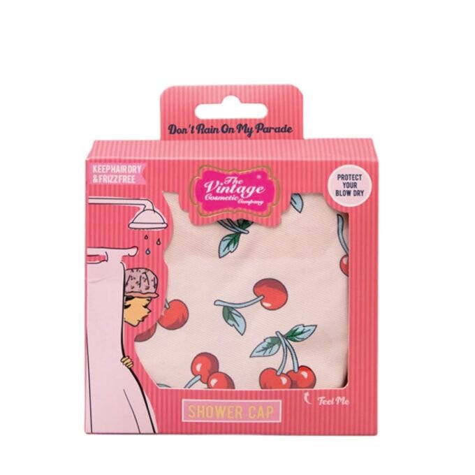 SHOWER CAP PINK CHERRY PRINT