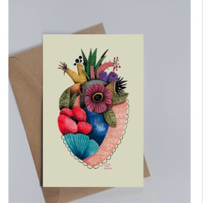 Blooming Heart card - Little Miss Grumpy