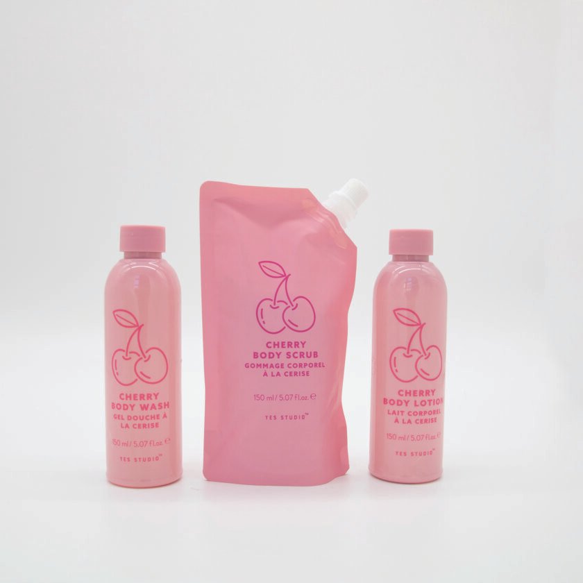 Shower Set including 150ml Body Wash, Lotion & Scrub, Cherry Baby Happy Bathing - Image 3