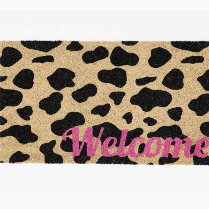 "Welcome" Cow Doormat