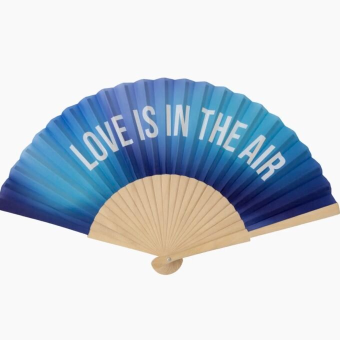 "Love Is in the Air" Gradient Blue Fan