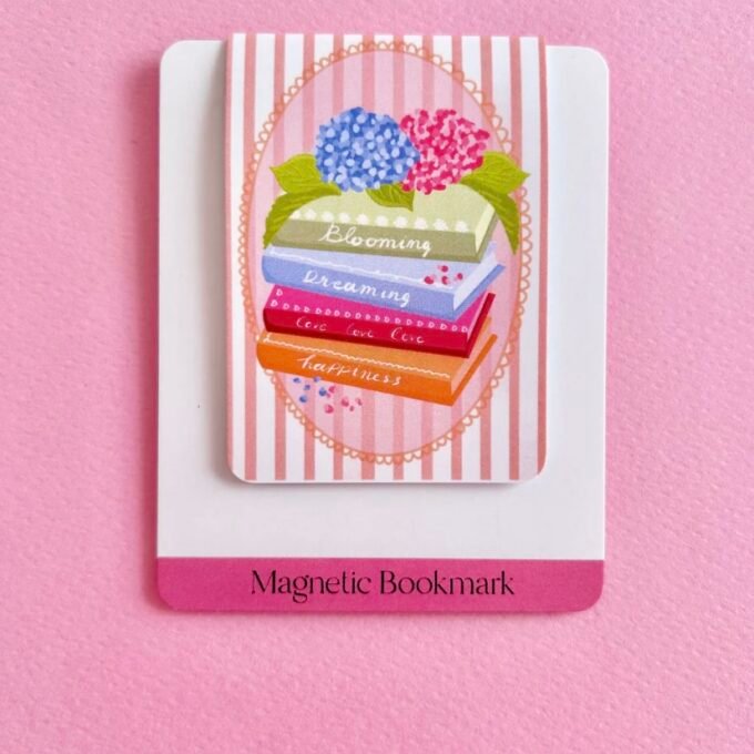 "Blooming Books" magnetic bookmark