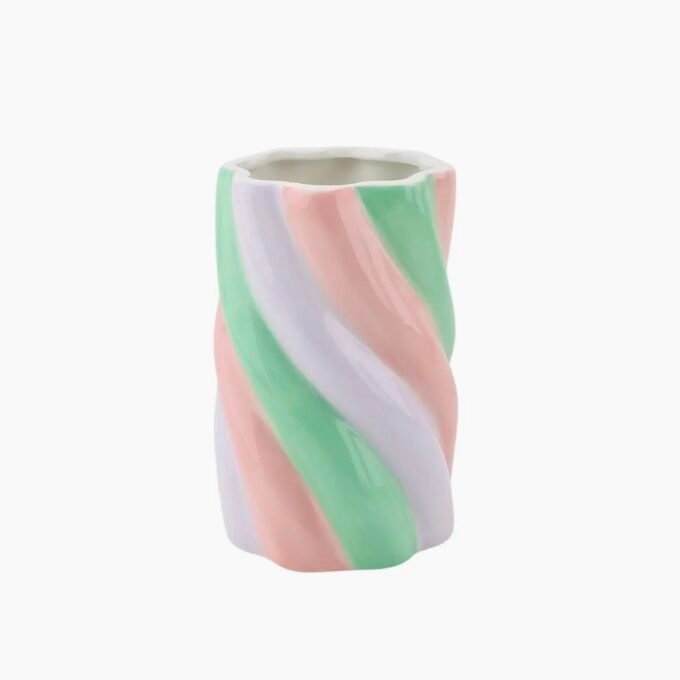 Vase - Marshmellow - Pink/Mint/Lilac - 10x10x15cm