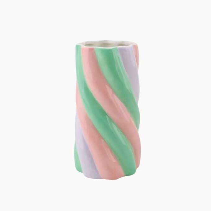Vase - Marshmellow -Pink/Mint/Lilac - 10,5x10,5x20cm