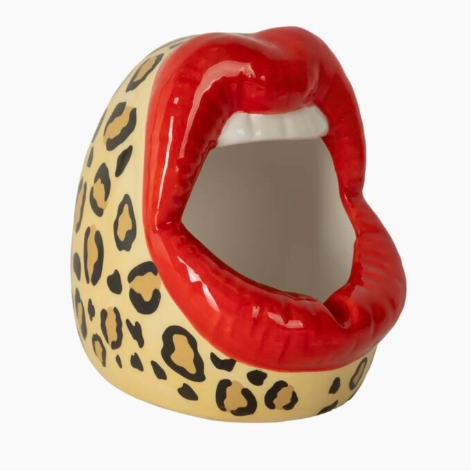 Ashtray Mouth / Multipurpose Leopard Container