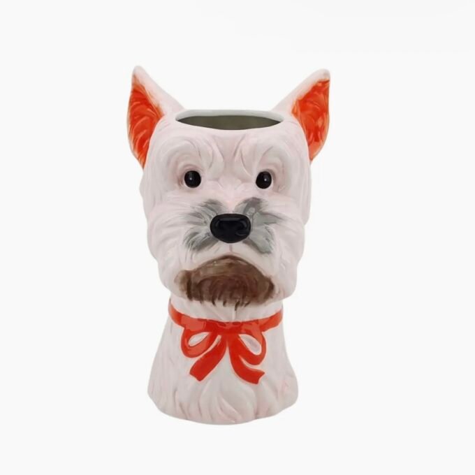 Vase -Flower Vase Dog - Pink/Orange - 14,5x13x23,5cm