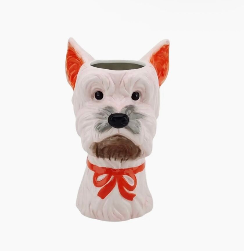 Vase -Flower Vase Dog - Pink/Orange - 14,5x13x23,5cm
