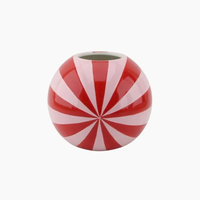 Vase - Flower Vase Swirl - Red/Pink - 15x15x15cm