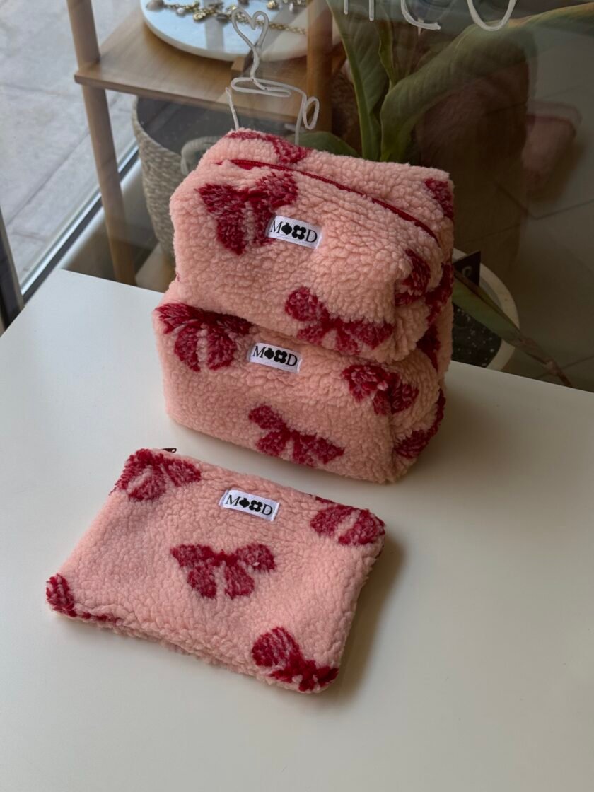 Pink Bow Classic Makeup  Bag - Image 2