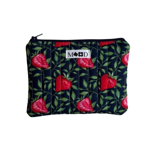 Black Strawberry Mini Pouch