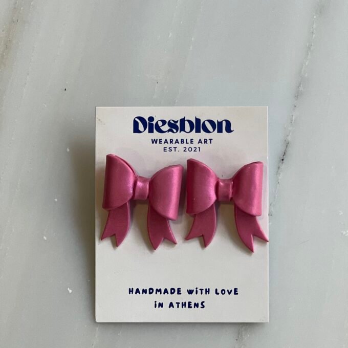 Pink Bow Earrings