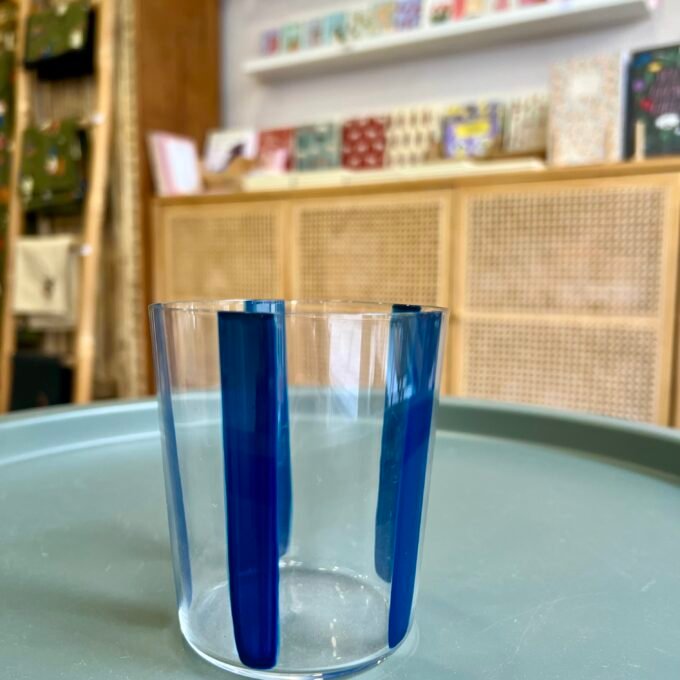 Striped Blue Glass