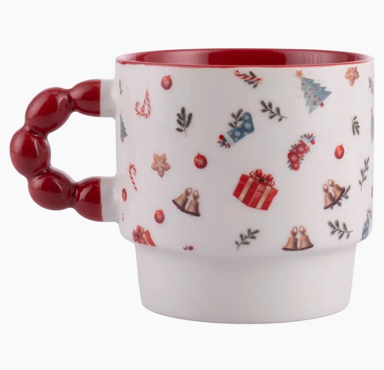 Winter Village Set 4 Mugs with Metal Stand - Image 5