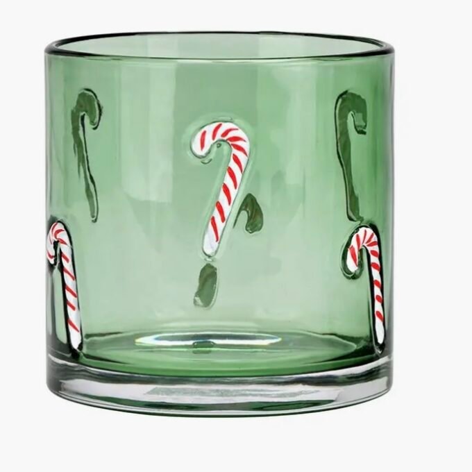 Windlight Candy Canes Glass Decor
