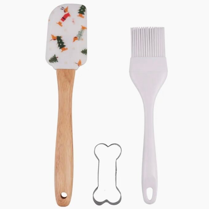 Natalotto Spatula+Brush+Cookie Cutter White
