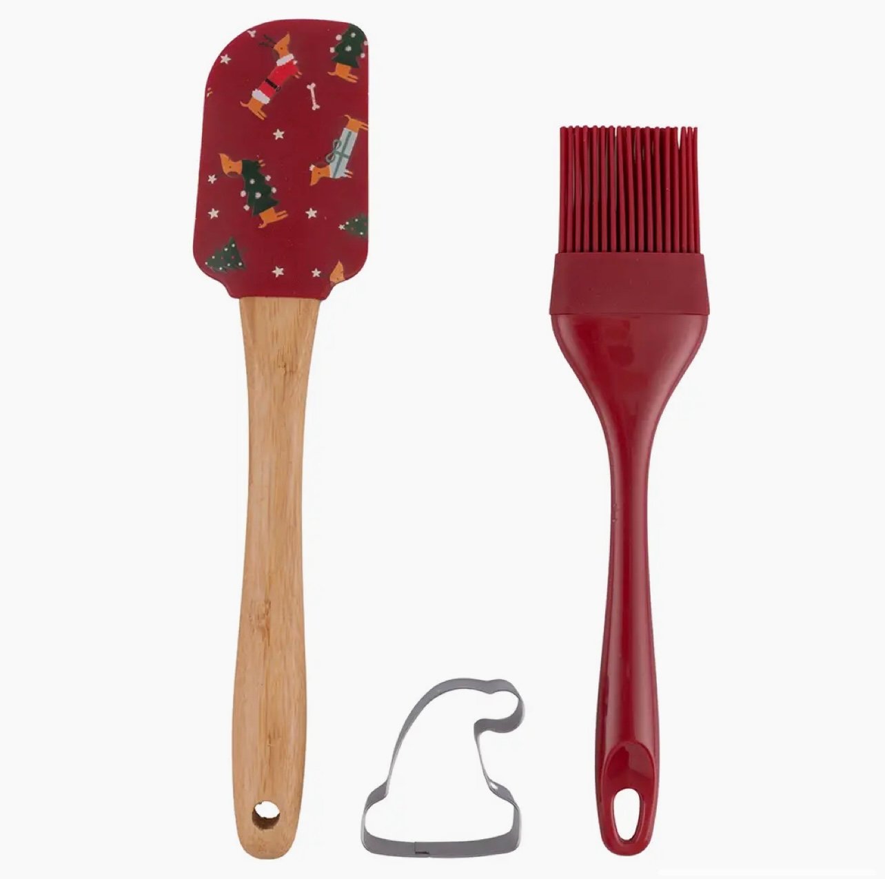Natalotto Spatula+Brush+Cookie Cutter Red