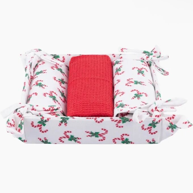 Xmas Fiocchi Set 3 Towels+Basket B