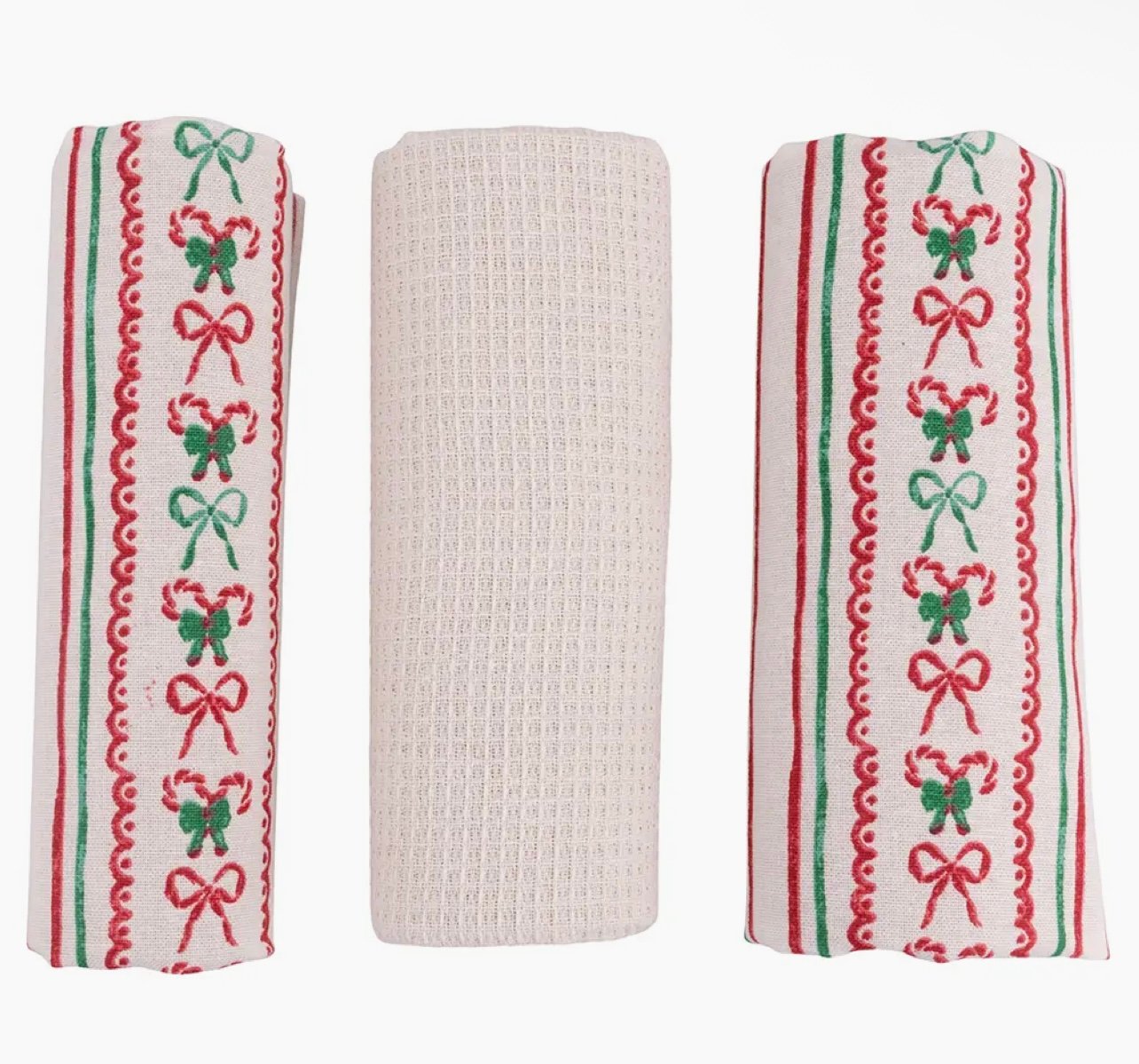 Xmas Fiocchi Set 3 Tea Towels + Basket A - Image 2