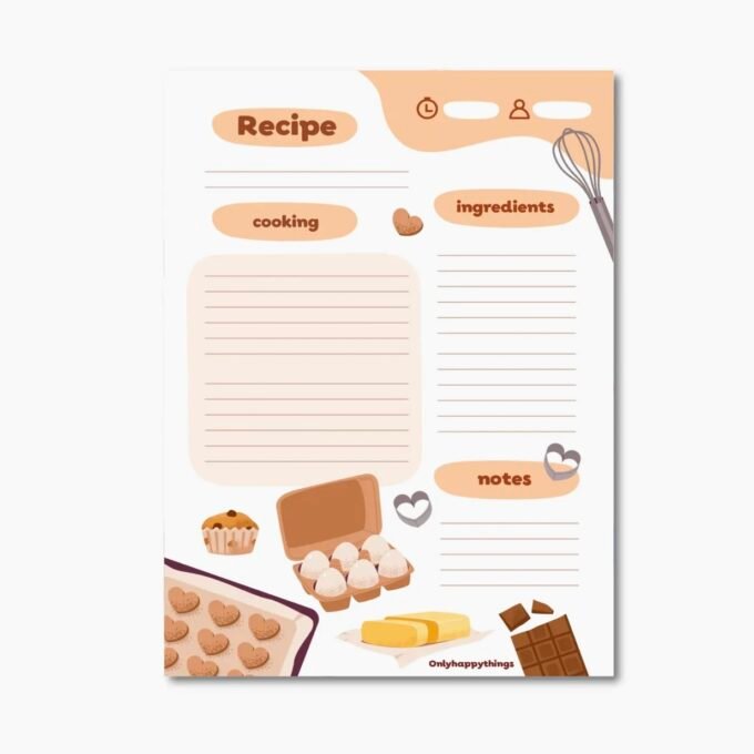 Notepad Baking Recipes A5