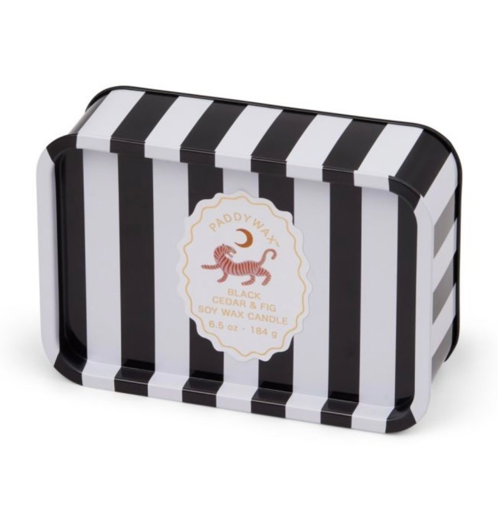 A dopo κερί σόγιας μεταλλικό δοχείο, Black Cedar & Fig 184gr Tiger - Paddywax