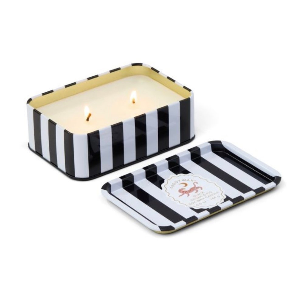 A dopo κερί σόγιας μεταλλικό δοχείο, Black Cedar & Fig 184gr Tiger - Paddywax - Image 2