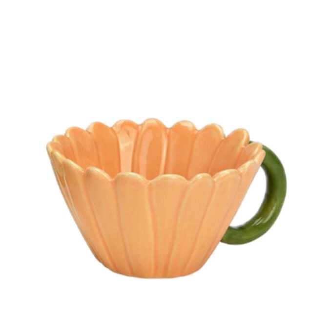 Porcelain Flower Cup Orange 13x6x13cm