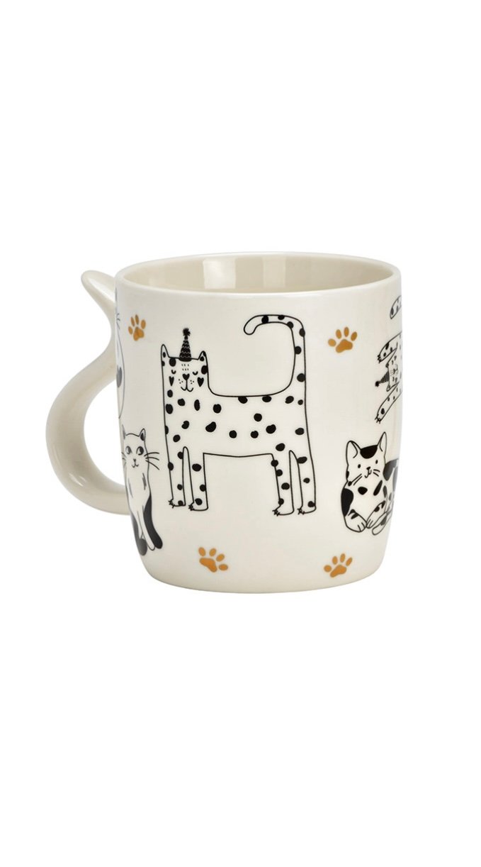 Cat Decor Made of Porcelain 13x9x8cm 400ml