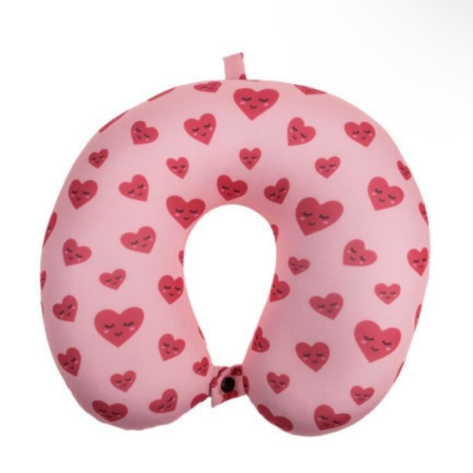 Red Heart Neck Cushion with Micro Pellet Filling