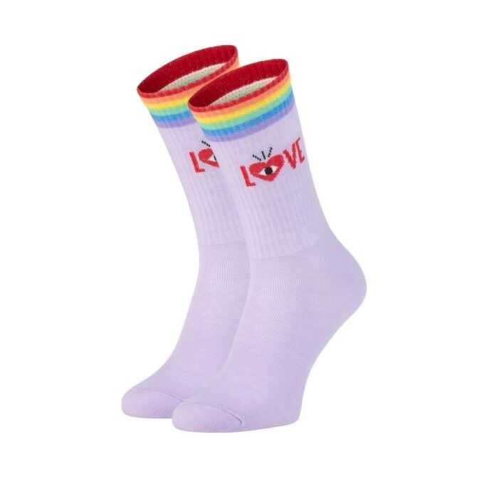 Rainbow Ribbed True Love Socks 36-40
