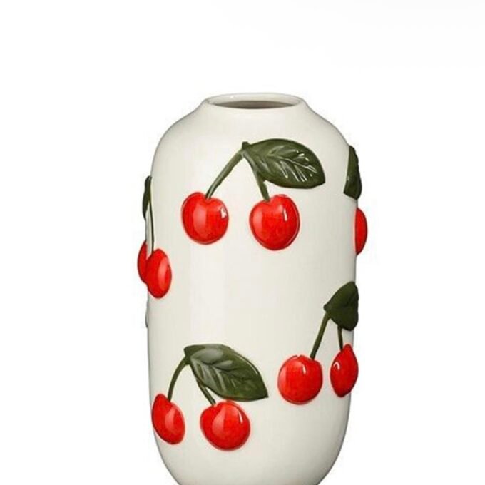 Ceramic Vase with Cherries