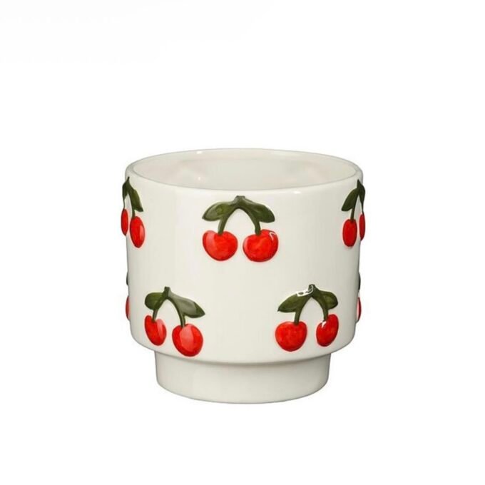 Ceramic Pot With Cherries