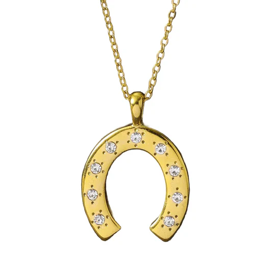 Necklace Golded Horsesholes with Strasses