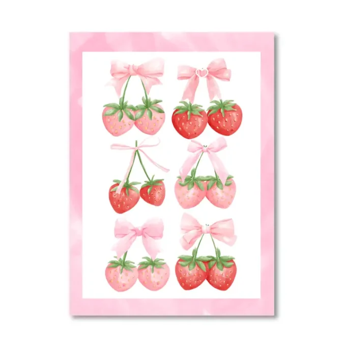 Postcard Stawberry Bows