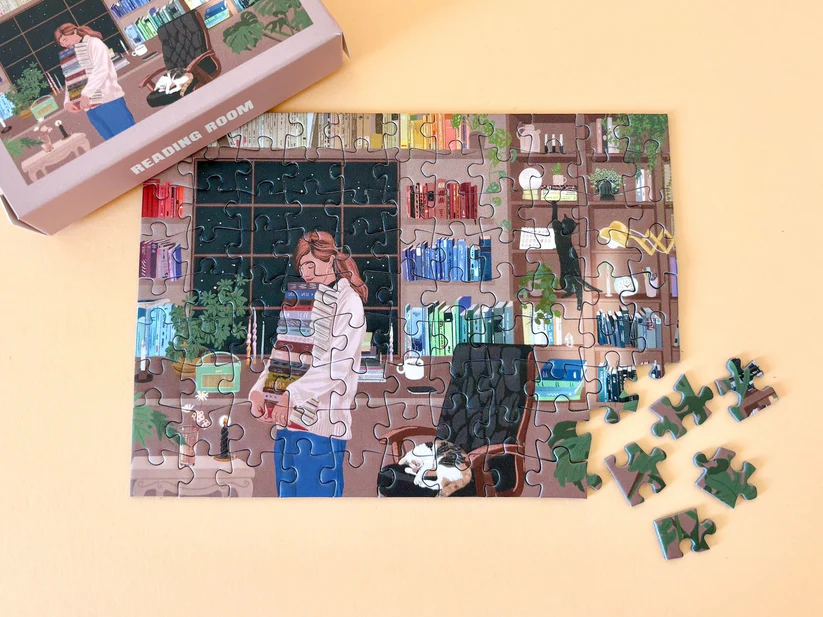 Piecely Reading Room Mini Puzzle, 99 Pieces - Image 3