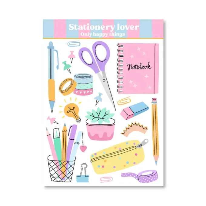 Stickersheet Stationery Lover A6