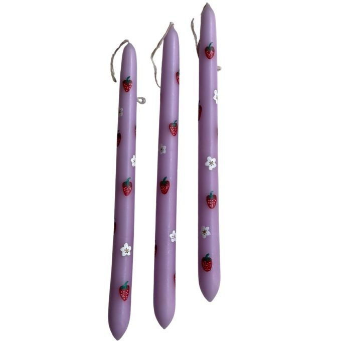 Lilac Strawberries Easter Candle