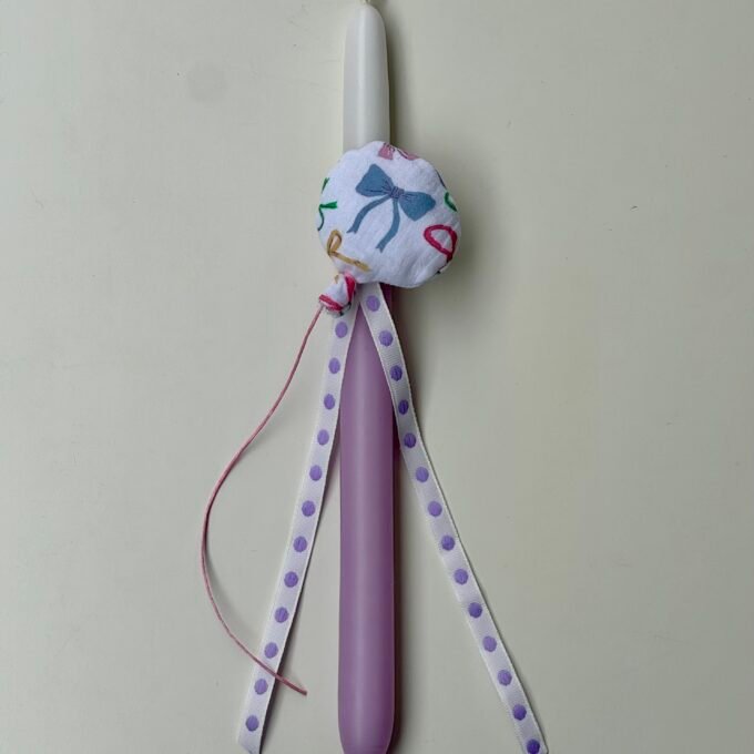 Lilac Easter Candle with Bow Balloon