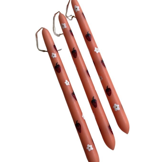 Strawberries Light Orange Easter Candle