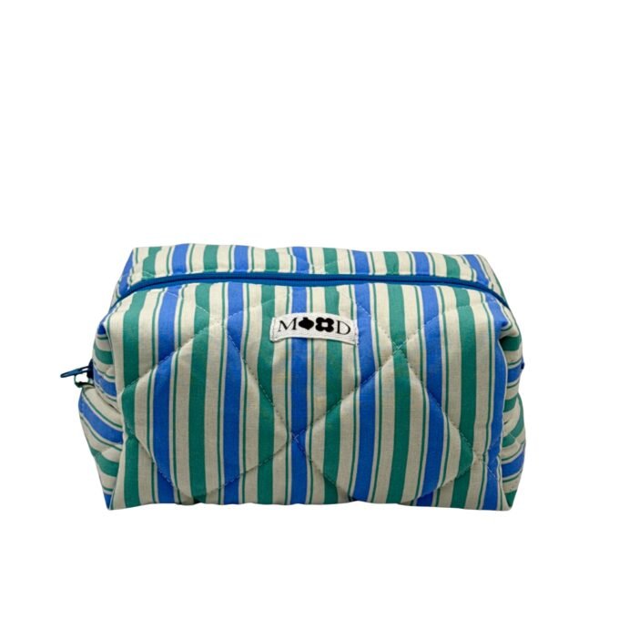 Blue and Green Stripes Classic Makeup Bag