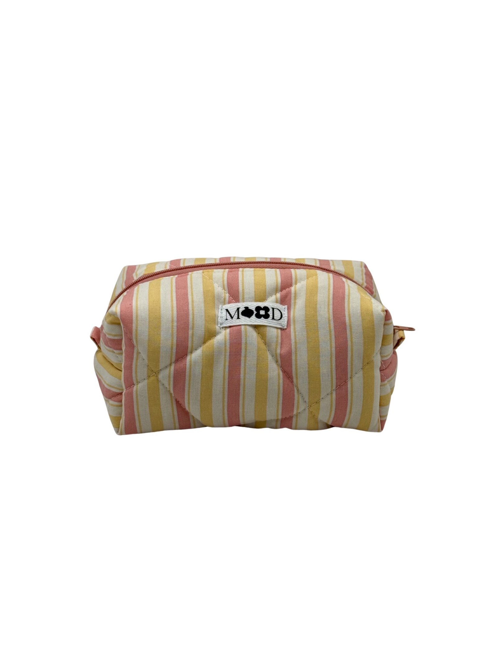 Pink and Yellow Stripes Mini Makeup Bag