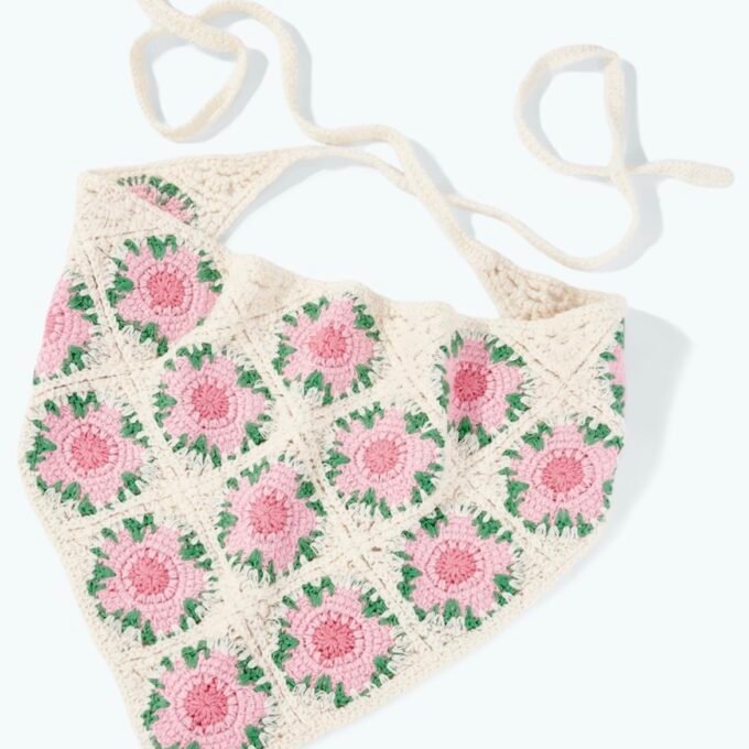 Crochet Flower Bandana