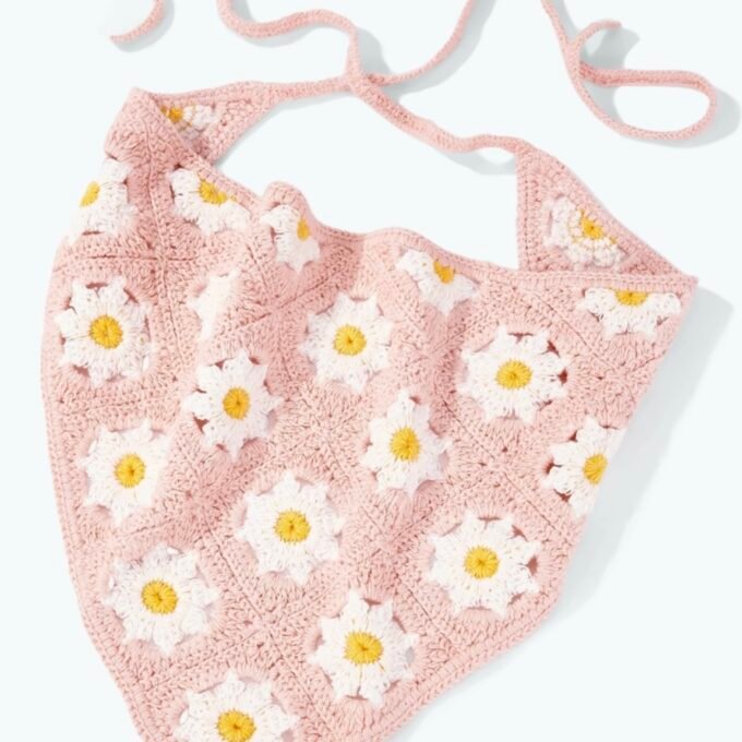 Crochet Flower Bandana